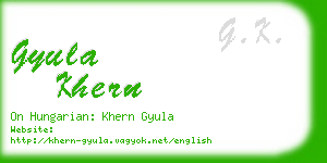 gyula khern business card